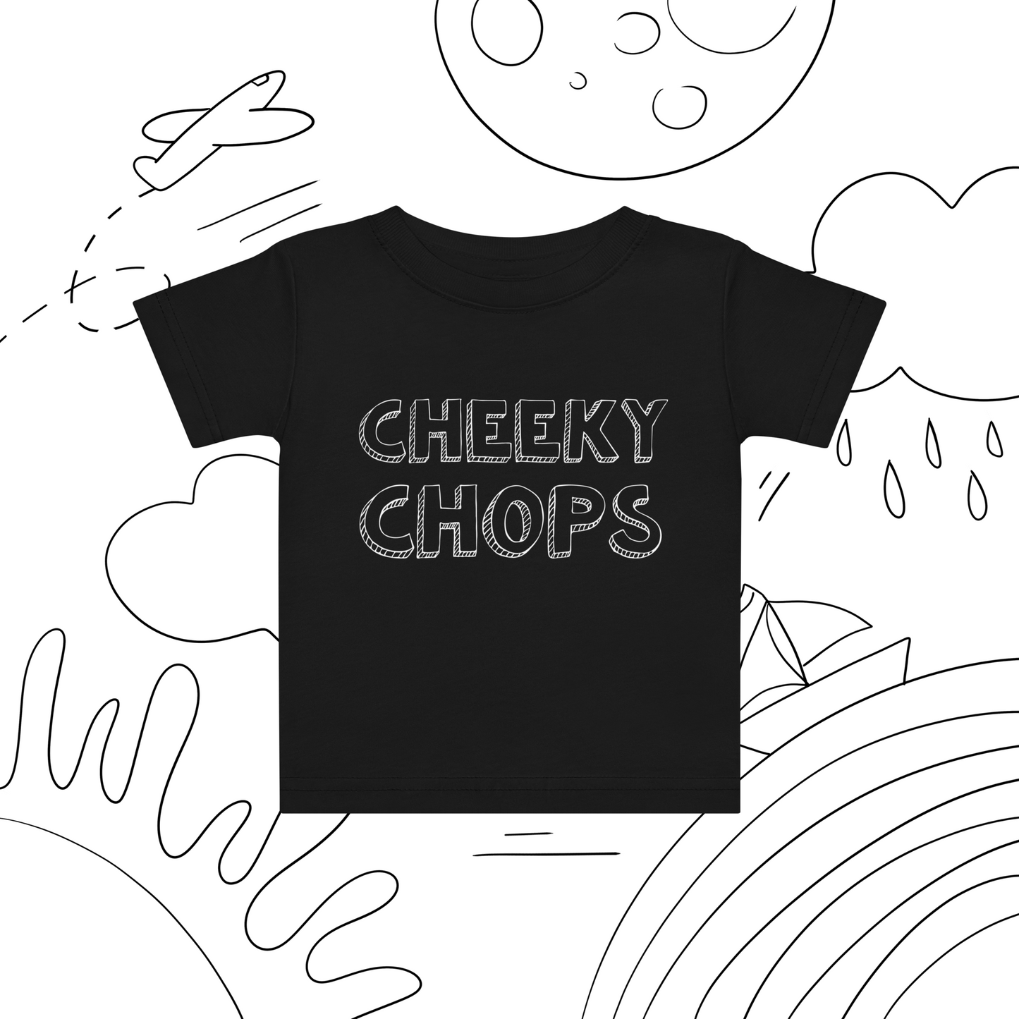 Geordie Genes Cheeky Chops Baby Tee (Black)