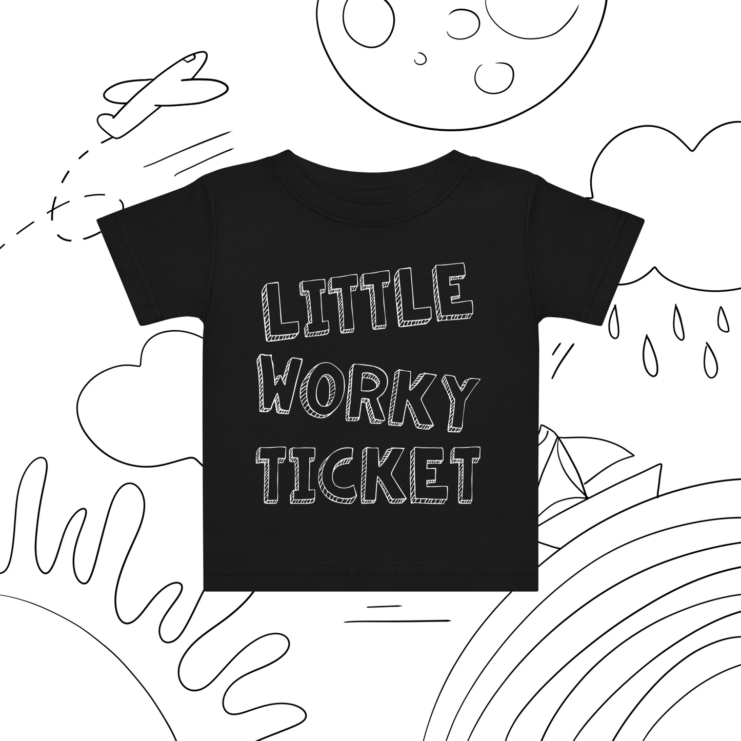 Geordie Genes Little Worky Ticket Baby Tee (Black)
