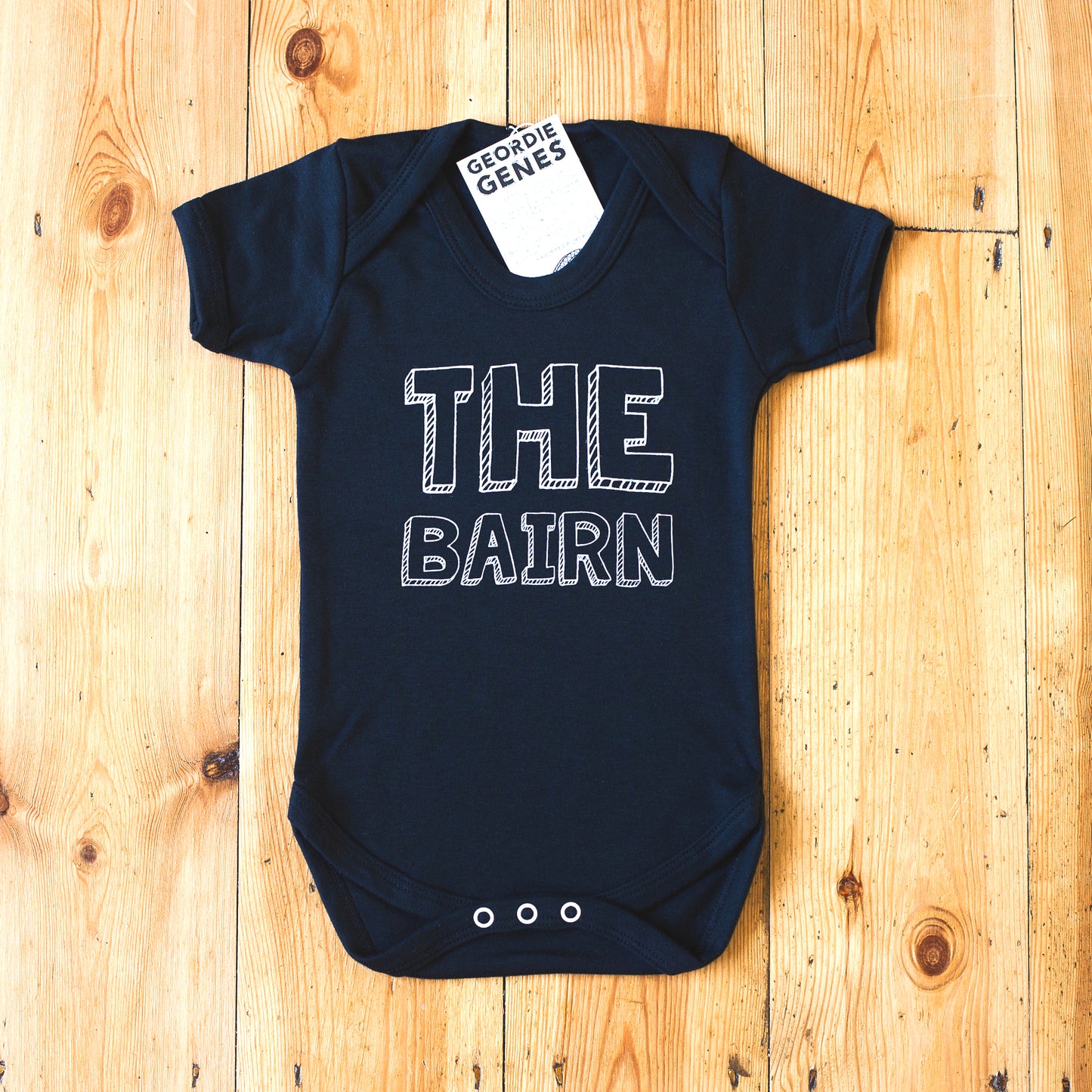 Geordie Genes The Bairn Baby Vest (Black)