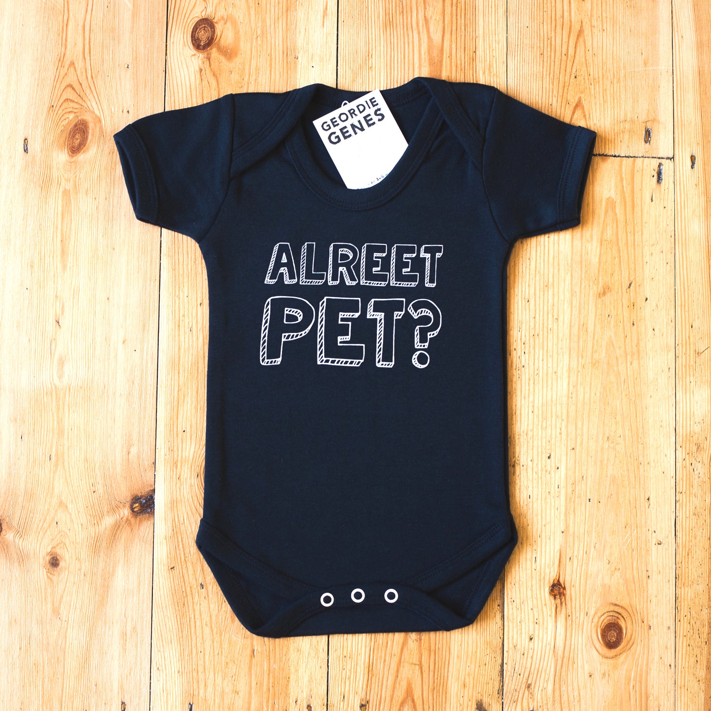 Geordie Genes Alreet Pet Baby Vest (Black)
