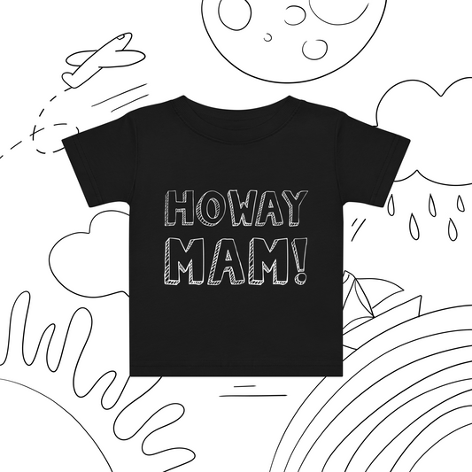 Geordie Genes Howay Mam Baby Tee (Black)