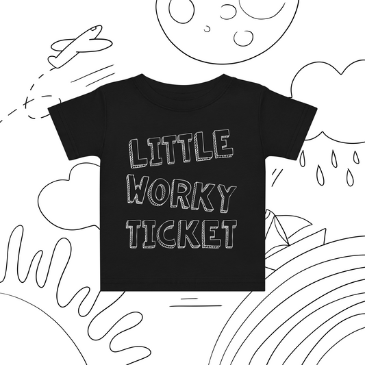 Geordie Genes Little Worky Ticket Baby Tee (Black)