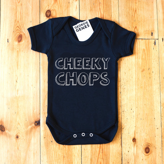 Geordie Genes Cheeky Chops Baby Vest (Black)