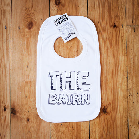 Geordie Genes The Bairn Baby Bib (White)